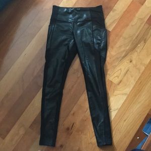 Athleta brand leather leggings